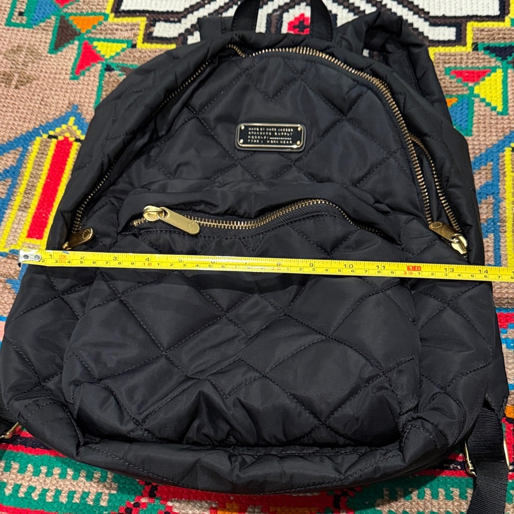 Marc By Marc Jacobs Black Quilted Backpack with Gold Zippers - Picture 6 of 6